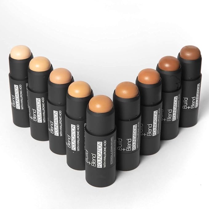 Palladio BUILD & BLEND Foundation Stick, Medium Coverage Buildable Contour Stick for Face, Ultra Blendable Creamy Formula for a Natural Shine Free Finish, (Warm Caramel)-Velvo Beauty