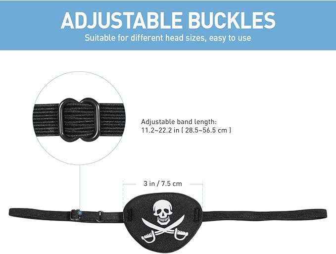 2pcs Eye Patch Mask Skull and Cross Bones with Adjustable Strap-Velvo Beauty