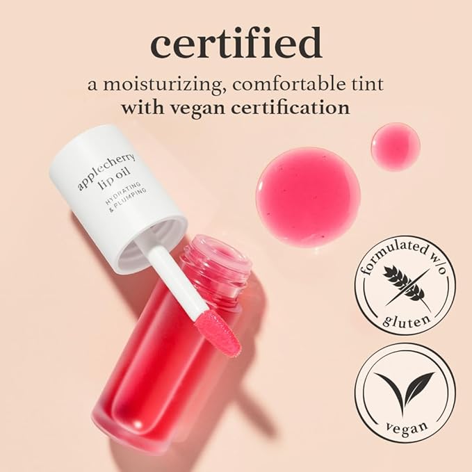 NOONI Korean Lip Oil - Applecherry | Long-Lasting, Moisturizing, Plumping, Revitalizing for Dry Lips, Waterproof, No Peel Off, Hydrating, Nourishing Crystal Clear, 0.12 FL Oz-Velvo Beauty