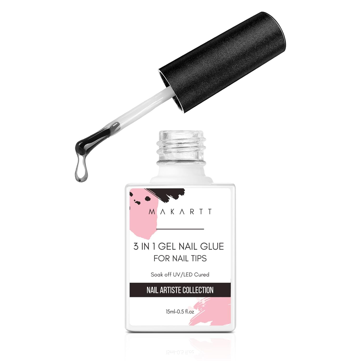 Makartt Gel Nail Glue: 3 in 1 Nail Glue for Acrylic Nails Extension Super Strong Adhesive Bond Long Lasting Brush on Glues for Tips, Base Coat & Slip Solution, & Stick Rhinestone, Curing Needed, 15ml-Velvo Beauty