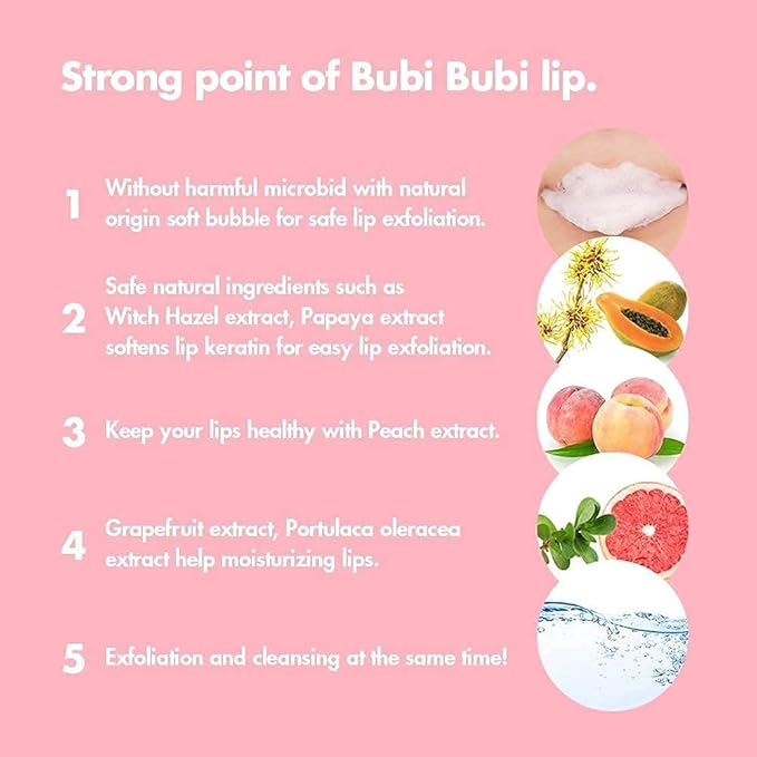 UNPA Bubi Bubi Bubble Lip Scrub, Quick and Easy Exfoliation with Soft Bubbles, Effectively Remove Dead Skin-Velvo Beauty