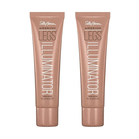 Sally Hansen Airbrush Legs® Illuminator™, Leg Makeup, Nude Glow, Easy Application, Flawless Looking Legs, Rollerball Applicator-Velvo Beauty