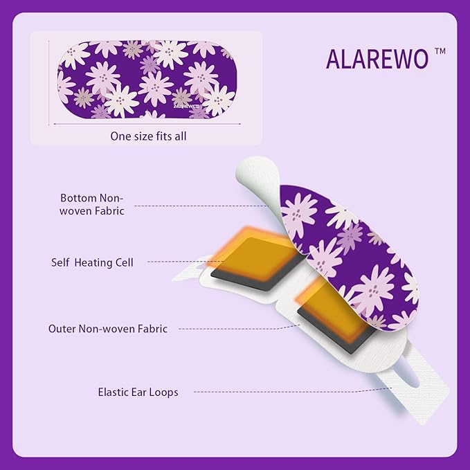 Steam Eye Mask Self Heating Moist Eye Compress Disposable SPA Warm Eye Mask 10 Packs for Dry Eyes, Eye Fatigue, Stress Relief, Soothing Headache Travel Trouble Sleeping(Lavender)-Velvo Beauty