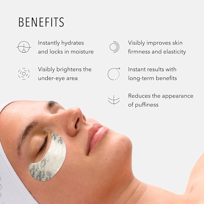HydroPeptide PolyPeptide Collagel Eye Masks, Line-Lifting Hydrogel Under Eye Patch, Firmer Appearance & Hydration & Dark Circles, 8 Treatments-Velvo Beauty