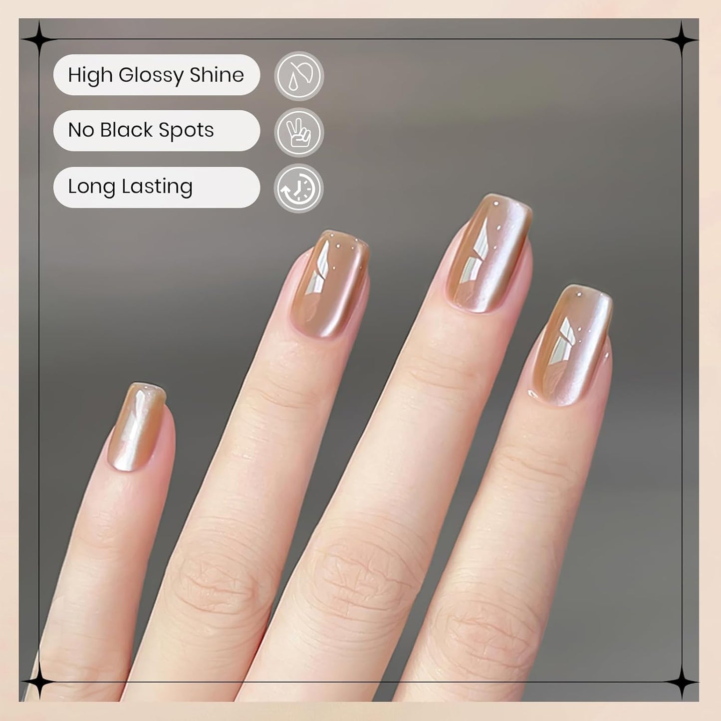 Moonlight Cat Eye Gel Nail Polish 10ml Silk Magnetic Nail Polish Glass Cateye Gel Polish with Magnetic Stick Soak Off UV LED Nail Lamp Nail Art Manicure Salon Home DIY 002, Milky Coffee-Velvo Beauty