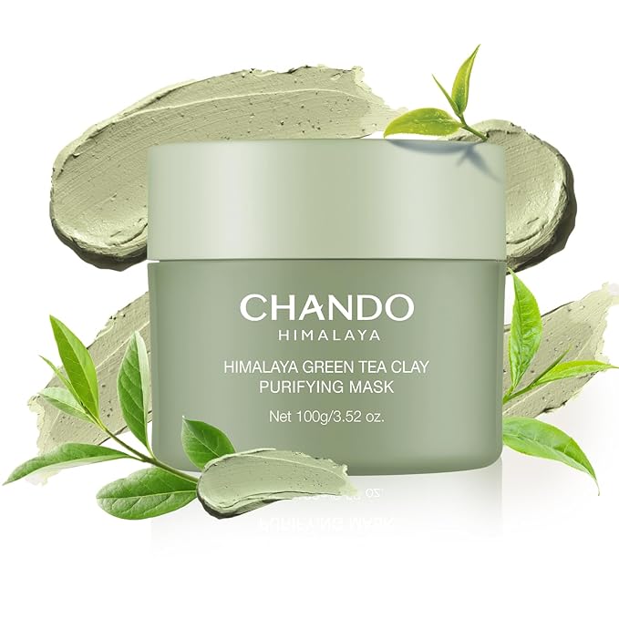 Purifying Green Tea Mask, Natural Facial Clay Mask Deep Pore Cleansing with Green Tea Extract and Portulaca Extract, for Clogged Pores, Detoxifies & Balance Oil, 3.52 fl.oz-Velvo Beauty