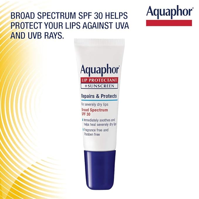 Aquaphor Lip Repair Lip Balm with Sunscreen, Lip Protectant, Lip Balm SPF 30, 0.35 Oz Tube (Pack of 48)-Velvo Beauty
