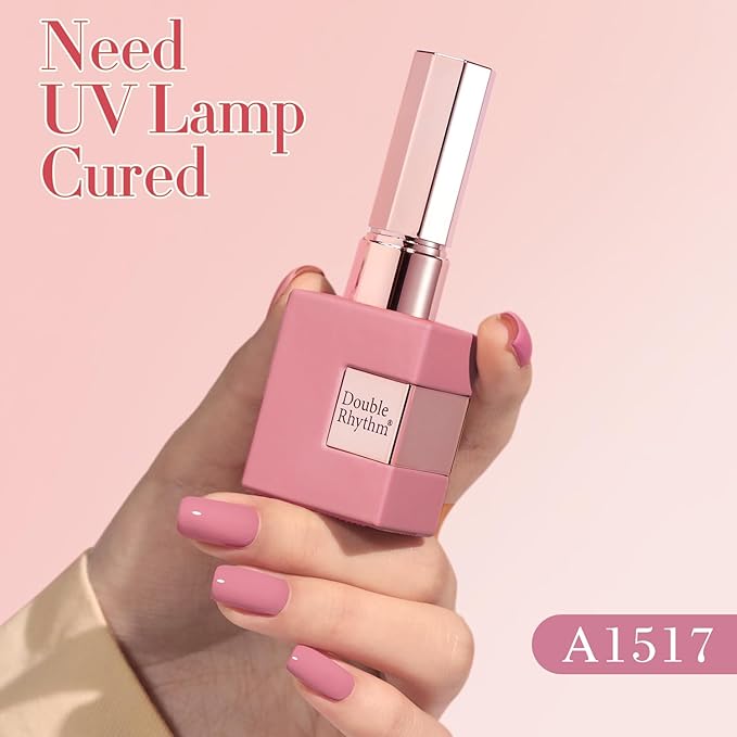 Double Rhythm 6 Pcs 15 ML Gel Polish Set Same Color Same Bottle Soak Off Gel Polish Kit Nail Art Manicure Salon DIY at Home for Women (Burgundy Red Nude Pink Purple Beige-T6-3)-Velvo Beauty