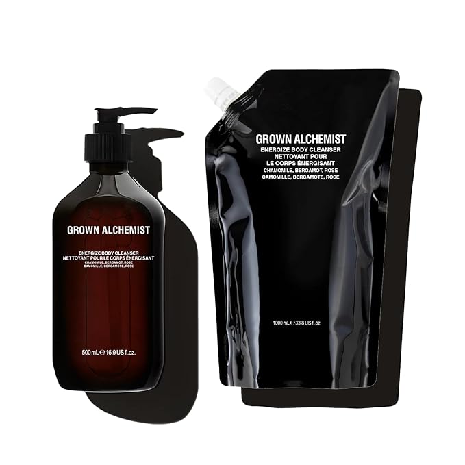 Grown Alchemist Energize Body Cleanser Set (500 ml) + Refill (1L)-Velvo Beauty