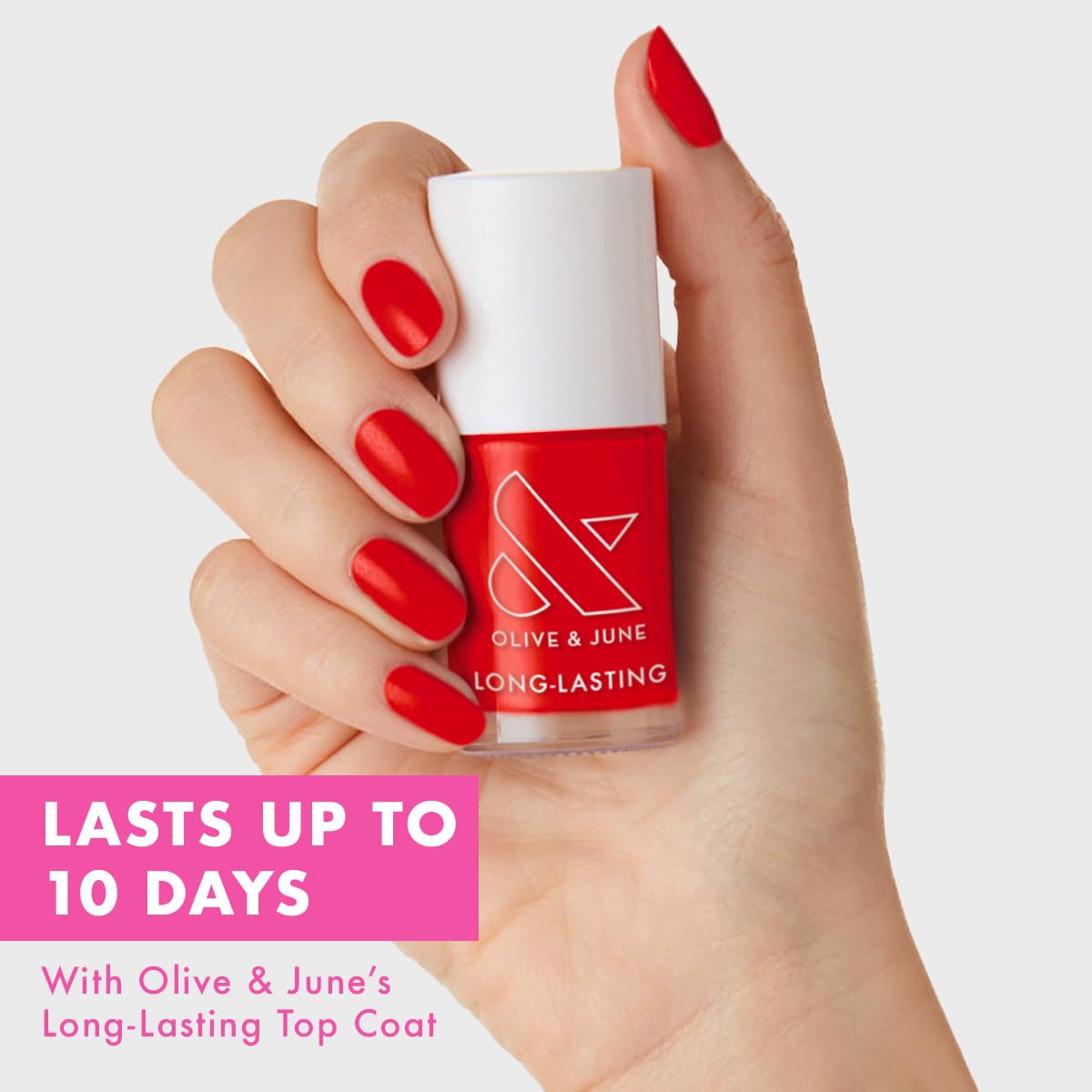 Olive & June Long Lasting Nail Polish | Plump, Gel-Like Finish No Lamp Needed | Lasts up to 10 days | Salon-Quality Color at Home | 15-Free, Vegan & Cruelty-Free Chip-Resistant Shine | CV Cherry Red-Velvo Beauty