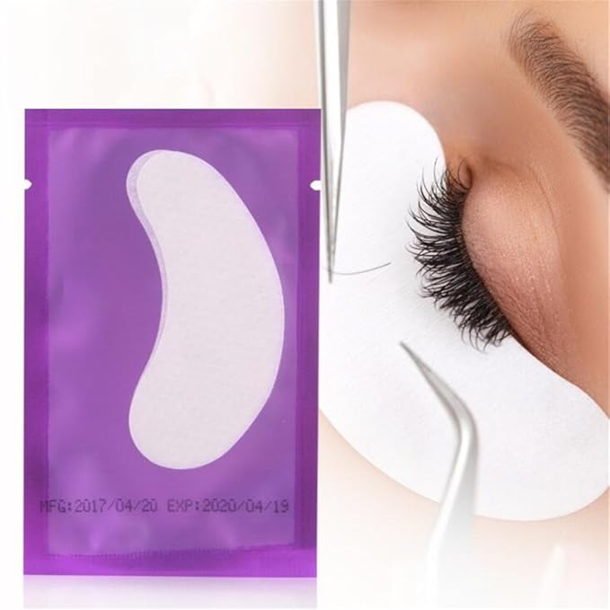 100 Pairs Set，Eye Gel Patches,Under Eye Pads Lint Free Lash Extension Eye Gel Patches for Eyelash Extension (purple)-Velvo Beauty