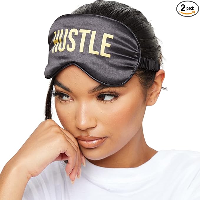 SMUG Satin Sleep Mask & Eye Mask | Travel Sleep Masks for Women & Men | Soft Sleeping Eye Mask to Nourish Skin & Reduce Dark Circles | Eye Sleep Mask Shades to Block Out Light | Hustle-Velvo Beauty