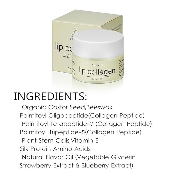 Lip Collagen + Peptide Complex, Collagen Lip Balm with Vitamins E, A -Lip Butter to Nourish & Hydrate Dry Cracked Lips, Moisturizing Lip Mask Overnight, Gentle exfoliating Lip Butter Balm-Velvo Beauty