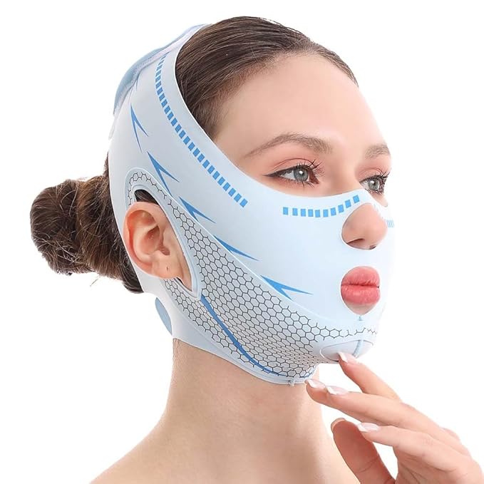 Line Lifting Mask Chin Strap for Sleeping, V Line Mask, Face Lift Prevent Sagging,Double Chin Reducer,Jawline Shaper,All-Around Coverage, Wrapping and Shaping More Comprehensively.-Velvo Beauty