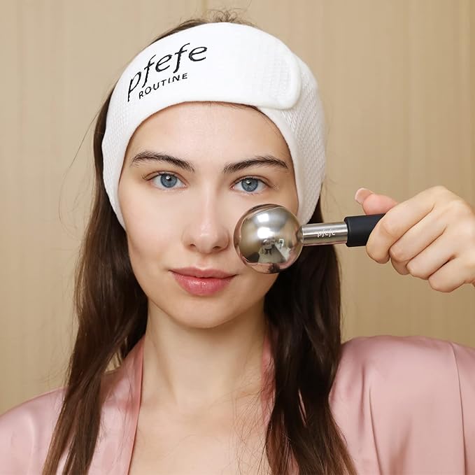 Ice Globes for Face & Eyes, Unbreakable Stainless Steel Cryo Sticks for Beauty Routines, Facials Cold Roller Cooling Globes for Puffiness, Wrinkles, Dark Circles, Headaches-Velvo Beauty