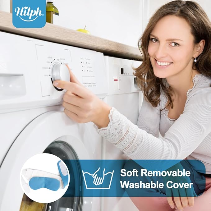 Hilph Microwave Warm Eye Mask for Dry Eyes, Heated Eye Mask Moist Heat Warm Eye Compress for Blepharitis, Styes, Tired Itchy Eyes, Eye Strain, Fatigue Eye Treatment (Blue)-Velvo Beauty