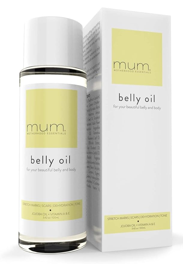 Mum. Motherhood Essentials® Premium Organic Belly Oil (3.42oz), Maternity Stretch Mark Oil,Prevent,Heal Remove Stretch Marks & Scars, Safe For Pregnancy-Velvo Beauty
