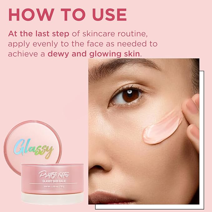 TOUCH IN SOL Pretty Filter Glassy Skin Balm Primer 1.05 oz. – Skin Smooth Moisturizing Primer before Makeup - Natural Glow Face Cream Moisturizer with Shea Butter and Rose Flower Water-Velvo Beauty