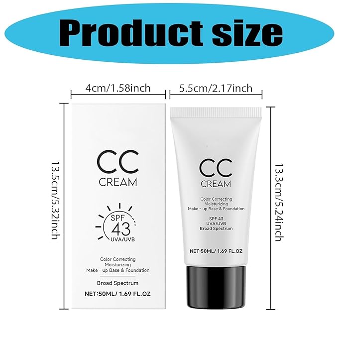 Cc Cream For Older Women,CC Cream Skin Tone Adjusting for Mature Skin, Anti-Aging Sunscreen Foundatio with Moisturizer, Full Coverage, Lightweight-Velvo Beauty