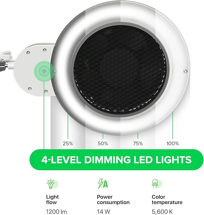 4BLANC® Alize Original Vacuum Nail Dust Collector for Pedicure with Built-in Dimmable LED Lamp, Certified HEPA 11 Medical Grade Replaceable Filter, and Universal Table Mount-Velvo Beauty