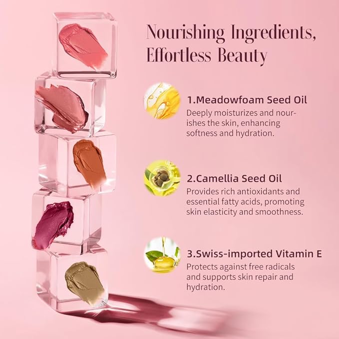 Multi-Use Makeup Cream Blush Stick, Unidollss 3-in-1 Buildable Contour Bronzer Blush Stick, Hydrating formula, All day wear, Easy Application with Thumb Puff Included (05 SUNSHINE)-Velvo Beauty