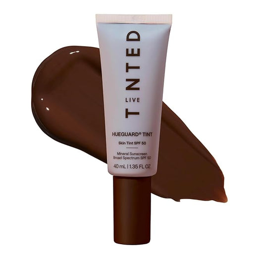 Live Tinted Hueguard Skin Tint SPF 50 - Tinted Mineral Sunscreen with Light-Medium Buildable Coverage With a Hydrating and Radiant Finish - Water and Sweat Resistant, 1.35 fl oz - Shade 01-Velvo Beauty