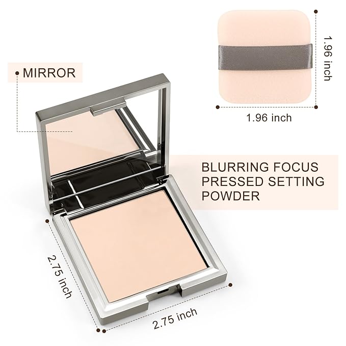 Boobeen Matte Face Finishing Powder, Smooth Setting Pressed Powder Makeup Oil Control Lightweight Long Lasting Makeup Setting Foundation Compact Powder, Soft Focus Effect Translucent Finish-Velvo Beauty