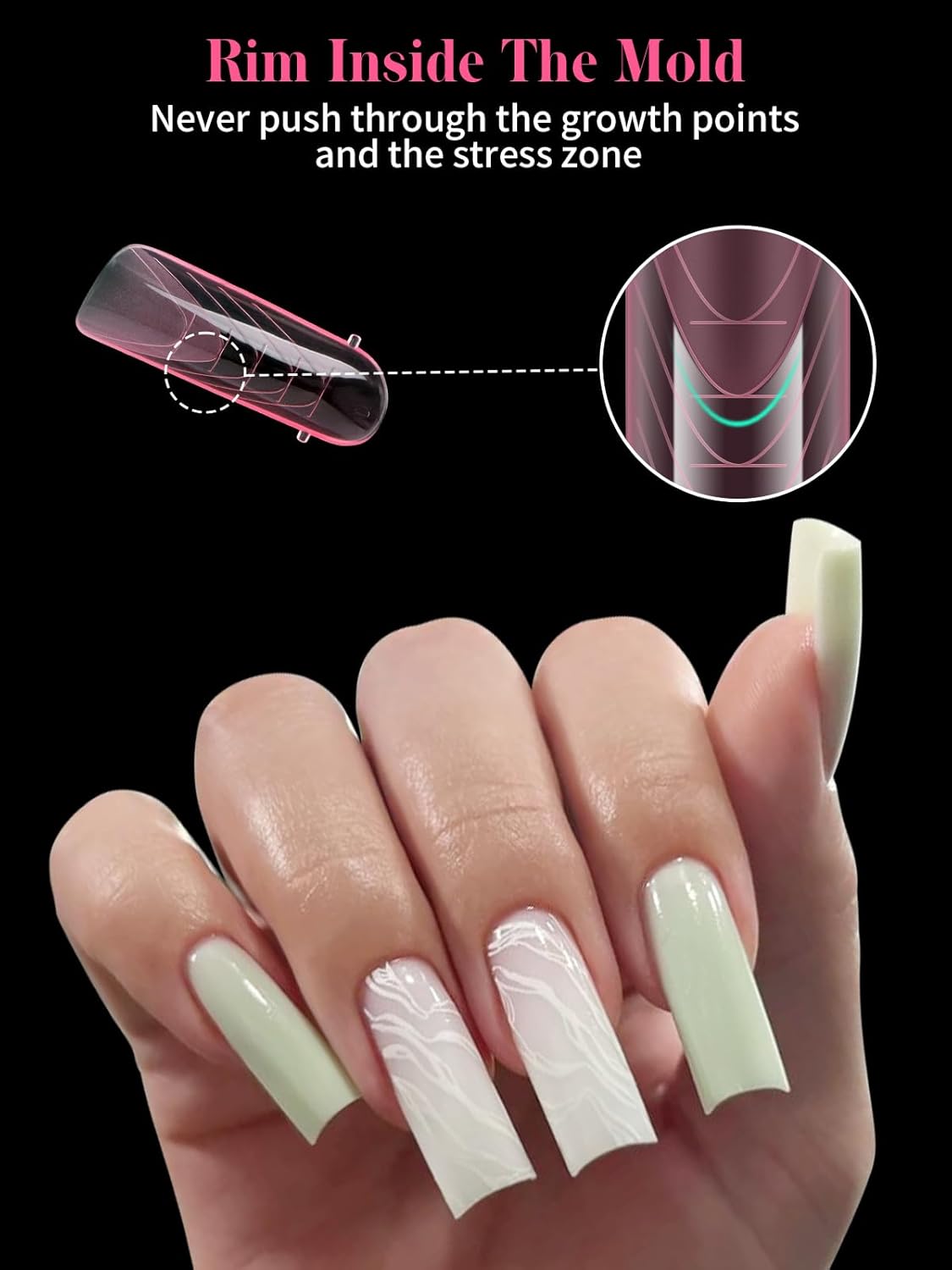 EBANKU Dual Nail Forms for Poly Extension Gel, 120 PCS Pink Nail Molds Reusable 12 Sizes Nail Extension Forms for Builder Gel Manicure Design Salon DIY-Velvo Beauty