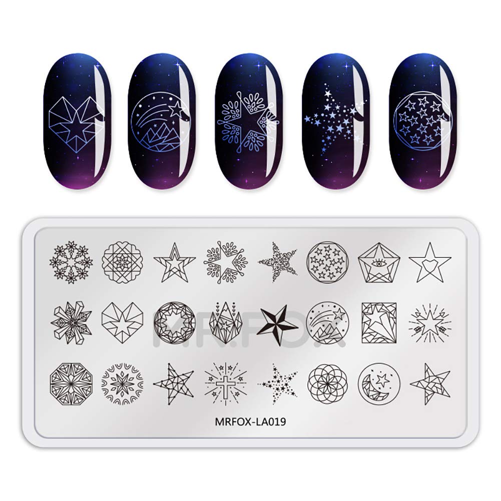 Mr. Fox Nail Print Board Set Graffiti Star Marble Pattern Bark Pattern Lace Abstract Pattern Art DIY hot Stamping Template-Velvo Beauty