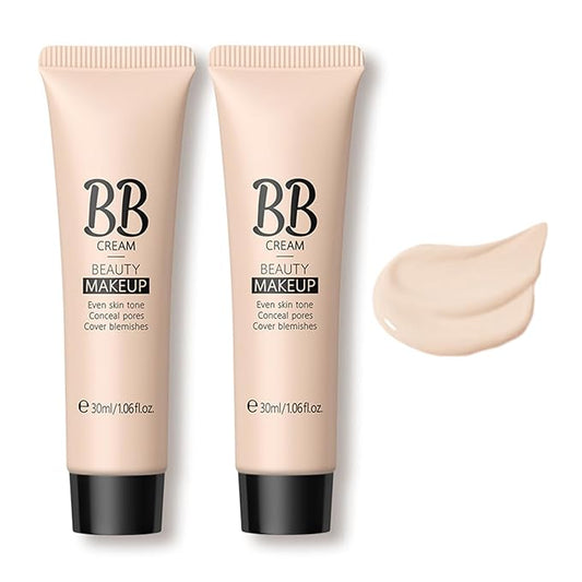 KWOLYKIM 2PCS Hydrating Makeup BB Cream, Tinted Moisturizer Face Makeup BB Cream Foundation Waterproof Concealer Clean Brighten Color Correcting Cream Nude Makeup Long Lasting for All Skin(Ivory)-Velvo Beauty