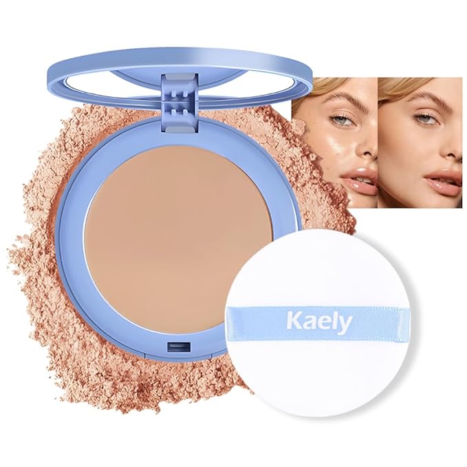 evpct Kaely Oil Control Pressed Face Powder, Get Smooth Flawless Fine Lines and Lightweight Finishing Foundation, Control Shine Long Lasting Waterproof Face Setting Powder Cosmetic, 08 Golden Beige-Velvo Beauty