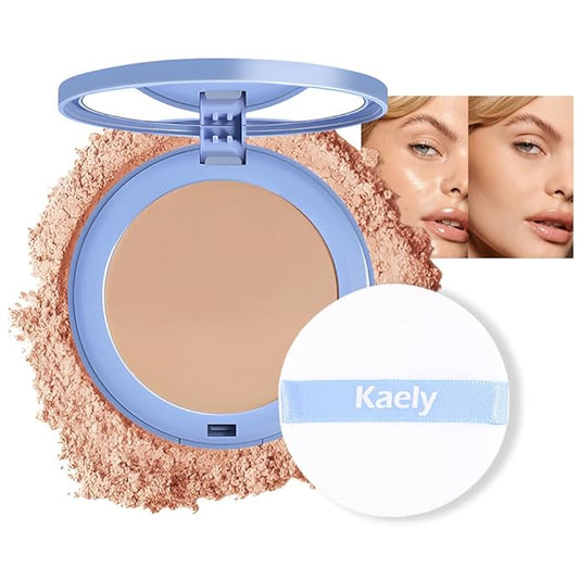 evpct Kaely Oil Control Pressed Face Powder, Get Smooth Flawless Fine Lines and Lightweight Finishing Foundation, Control Shine Long Lasting Waterproof Face Setting Powder Cosmetic, 08 Golden Beige-Velvo Beauty