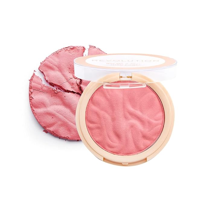 Revolution, Blusher Reloaded, Pressed Powder Face Blusher, Highly Pigmented & Long-Lasting Formula, Ballerina, 0.26 oz-Velvo Beauty