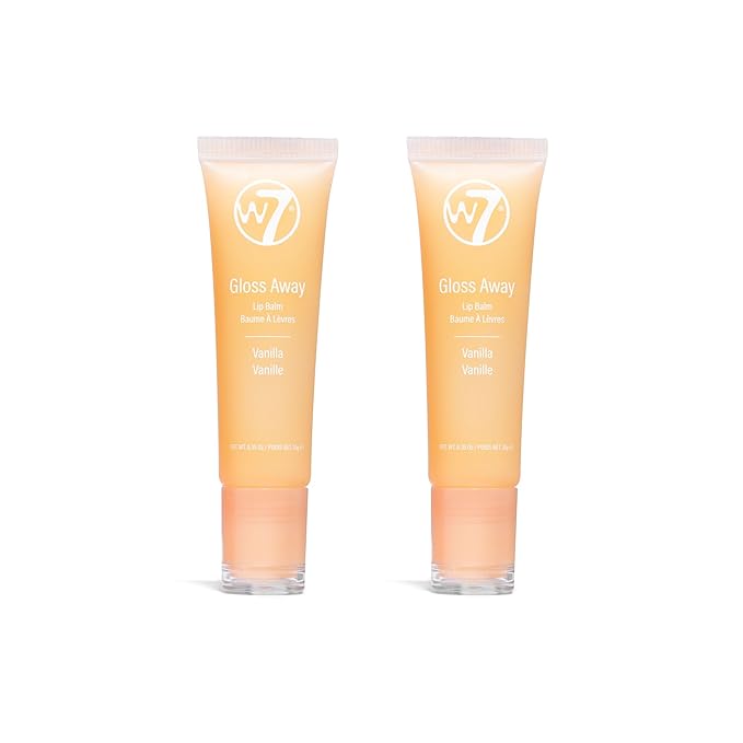 W7 Gloss Away Lip Balm - 2 Piece Set - Nourishing Lip Balm Formula With Shea Butter - Vanilla-Velvo Beauty
