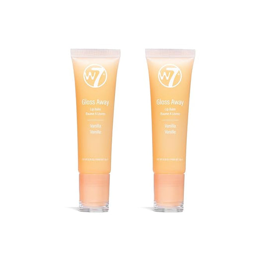 W7 Gloss Away Lip Balm - 2 Piece Set - Nourishing Lip Balm Formula With Shea Butter - Vanilla-Velvo Beauty