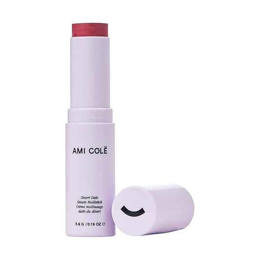 AMI COLÉ Desert Date Cream Multistick Lip and Cheek Tint (Hibiscus), moisturizing lip tint, lip and cheek stain, natural lip color-Velvo Beauty