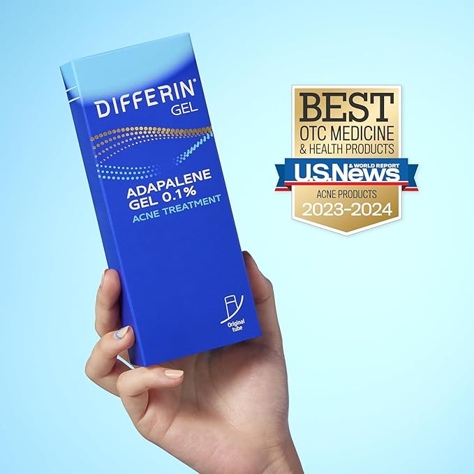 Differin Acne Treatment Gel, 180 Day Supply, Retinoid Treatment for Face with 0.1% Adapalene, Gentle Skin Care for Acne Prone Sensitive Skin, 45g Tube, Pack of 2 (Packaging May Vary)-Velvo Beauty
