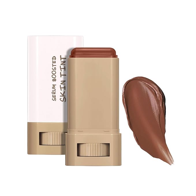 Multi-Use Foundation Stick Beauty Balm Serum Boosted Skin Tint, On-The-Go Tinted Solid Serum, Lightweight and Buildable Creamy Skin Tint Stick Makeup, Natural Finish(02#)-Velvo Beauty