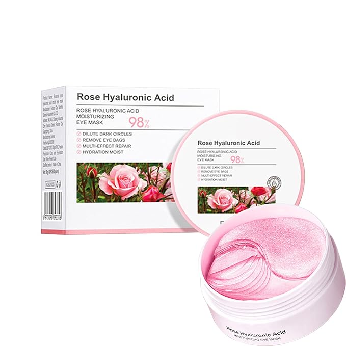 Rose Under Eye Mask,Rose Hyaluronic Acid Moisturizing Under Eye Patches,Collagen Under Eye Gel Patches for Dark Circles and Puffy Eyes Reduce Fine Lines Anti-Ageing-Velvo Beauty