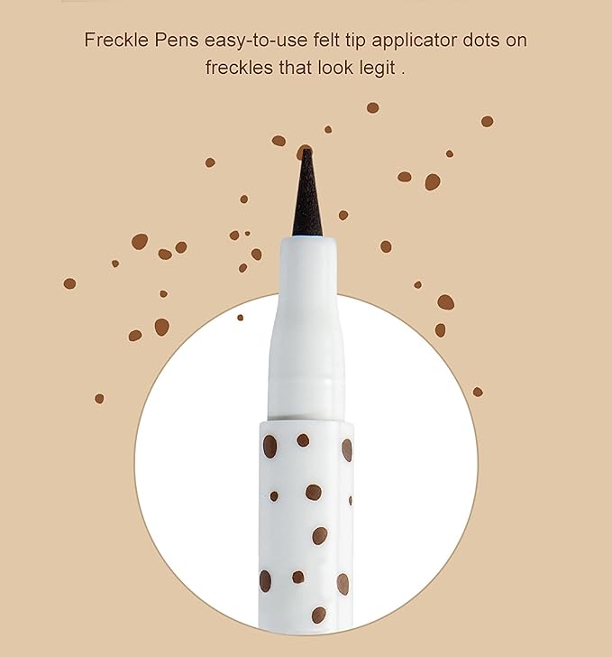AKARY Freckle Pen Professional Lifelike Face Concealer Point Out Natural Waterproof Longlasting Soft Artificial Freckles Fine Makeup Freckle Pen Life Face Decoration (#03 Chestnut)-Velvo Beauty