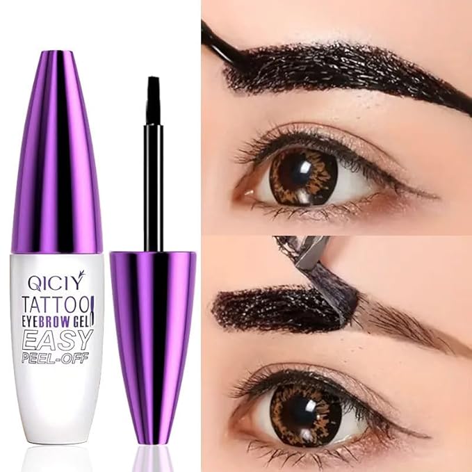 2pcs Black Tattoo Eyebrow Gel Tinting, Waterproof & Transfer-proof for Fuller Brows, Suitable for All Skin Types (Black, 2Pcs)-Velvo Beauty