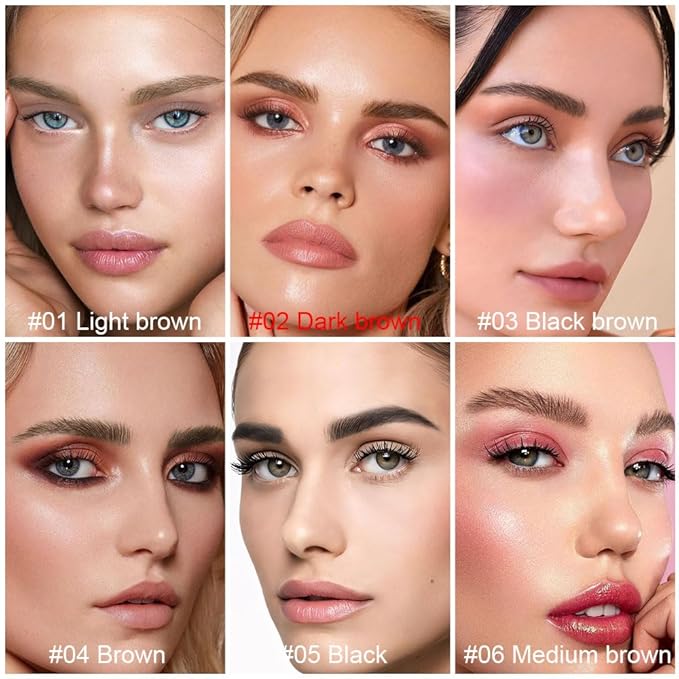 evpct 1Pcs Dark Brown Magic Microblading Dual-Ended Eyebrow Contouring Pen Brow Pencil, with 4 Brush Micro-Fork-Tips Applicator and Precise Brush-Tip, Hair Like Strokes, Dual-ended Eyebrow Brush-Velvo Beauty