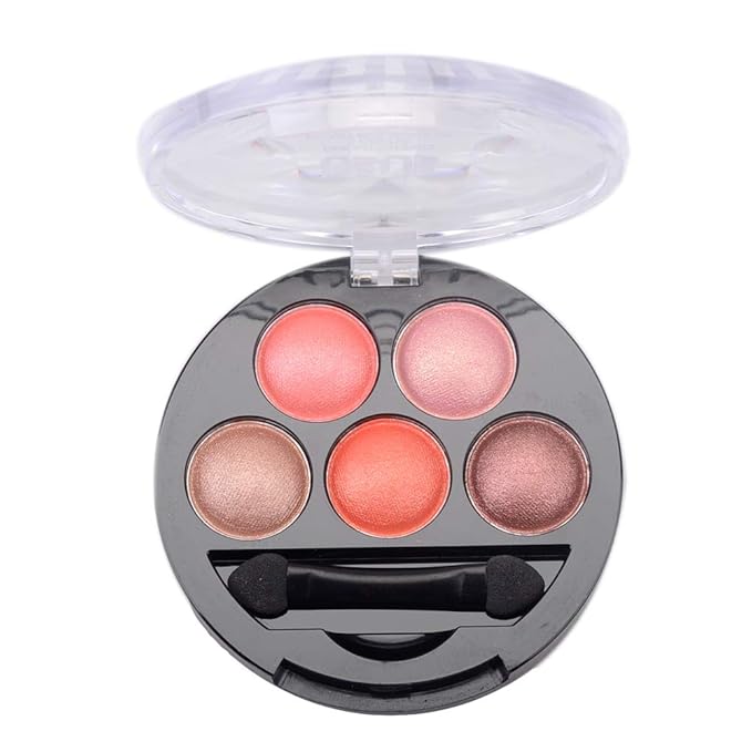 Mallofusa 5 Colors Eye Shadow Palette Powder Metallic Shimmer Eyeshadow Palette (Romantic Pink) 4.7oz-Velvo Beauty