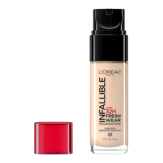 L'Oreal Paris Makeup Infallible Up to 32 Hour Fresh Wear Lightweight Foundation, 405 Porcelain, 1 Fl Oz, Packaging May Vary-Velvo Beauty