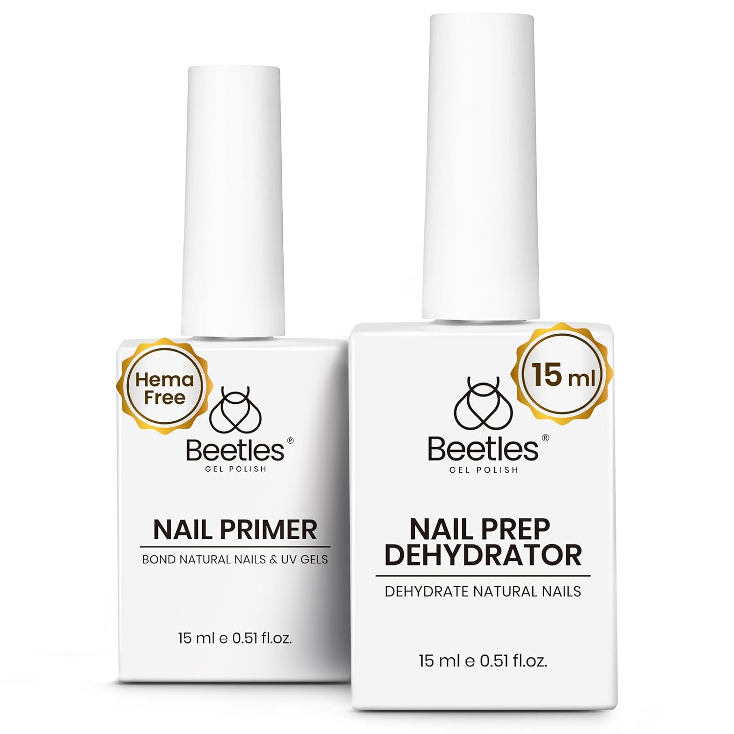 Beetles 15ml Nail Dehydrator and Primer - Acid Free & Hema-Free Natural Prep Dehydrate and Bond Primer for Acrylic Fast Dry Nail Supplies Professional Salons Halloween Set-Velvo Beauty