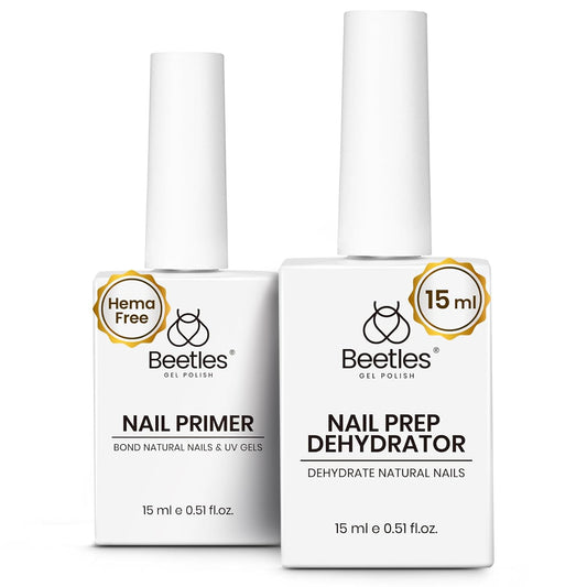 Beetles 15ml Nail Dehydrator and Primer - Acid Free & Hema-Free Natural Prep Dehydrate and Bond Primer for Acrylic Fast Dry Nail Supplies Professional Salons Halloween Set-Velvo Beauty