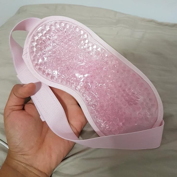 Gel Gel Eye Mask, Cooling Eye Mask Reusable Eye Ice Pack Under Eye Patches, Eye Hot Cold Treatment Pack for Redness, Pain Relief and Eye Relax (Pink - 2count)-Velvo Beauty
