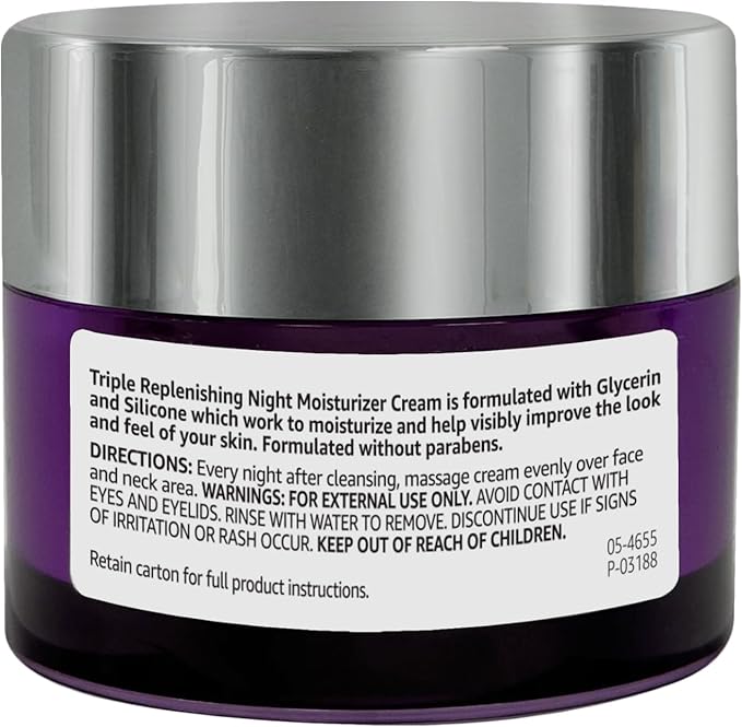 Amazon Basics Triple Replenishing Moisturizer, Night Cream, 1.7 Ounces, 1-Pack-Velvo Beauty