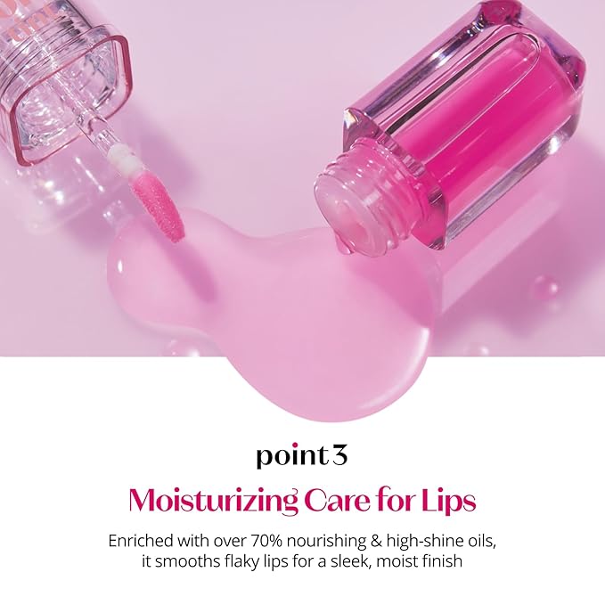 ETUDE Dear Darling Oil Tint #2 Plum Berry 4.2g | High Moisturizing and Strong Hydrating Lip Oil/Lip Gloss | Smooth and Moist Lips | Non-Sticky Lip Oil Tint For Dry Lips | K-beauty-Velvo Beauty