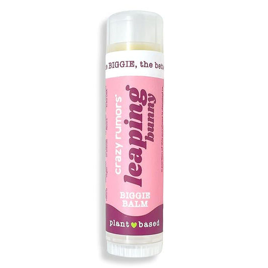 Crazy Rumors Biggie Leaping Bunny Flavored All Natural, Plant Based Lip Balm to Moisturize and Nourish your Lips - Leaping Bunny tube 0.6 oz (4x Larger than standard 0.15 oz lip balm)-Velvo Beauty